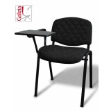 50N BT SEDIA FISSA  RIVESTITA CON TELAIO IN ACCIAIO NERO CON TAVOLETTA E SCRITTOIO