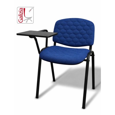 50N BT SEDIA FISSA  RIVESTITA CON TELAIO IN ACCIAIO NERO CON TAVOLETTA E SCRITTOIO