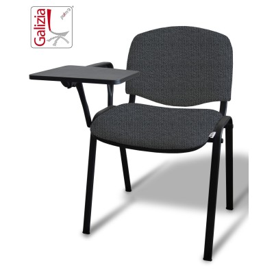 50N BT SEDIA FISSA  RIVESTITA CON TELAIO IN ACCIAIO NERO CON TAVOLETTA E SCRITTOIO