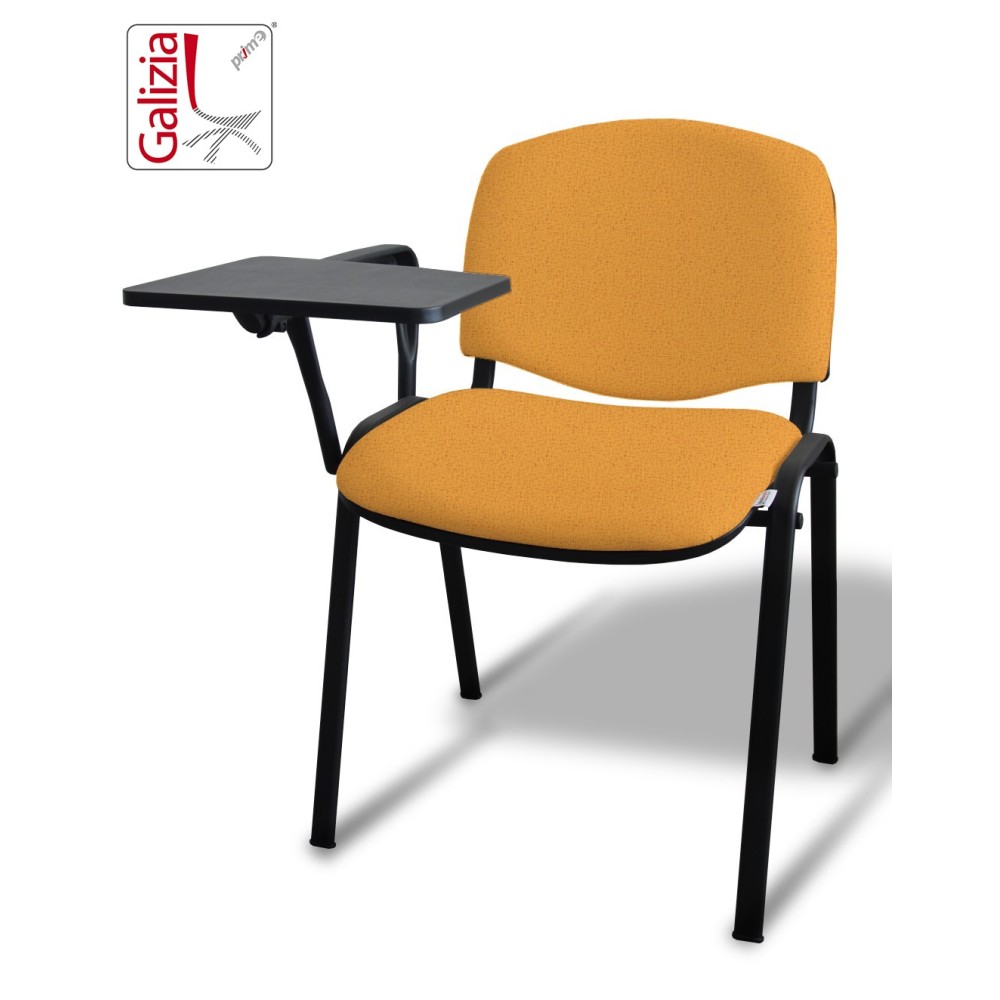 50N BT SEDIA FISSA  RIVESTITA CON TELAIO IN ACCIAIO NERO CON TAVOLETTA E SCRITTOIO