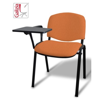 50N BT SEDIA FISSA  RIVESTITA CON TELAIO IN ACCIAIO NERO CON TAVOLETTA E SCRITTOIO