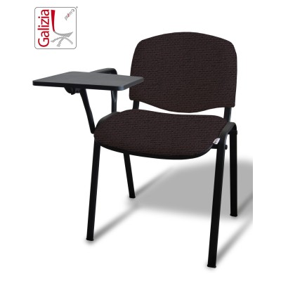 50N BT SEDIA FISSA  RIVESTITA CON TELAIO IN ACCIAIO NERO CON TAVOLETTA E SCRITTOIO