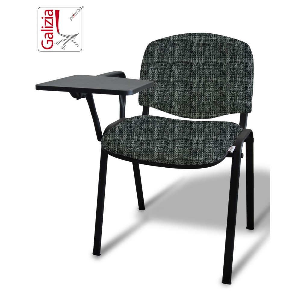 50N BT SEDIA FISSA  RIVESTITA CON TELAIO IN ACCIAIO NERO CON TAVOLETTA E SCRITTOIO