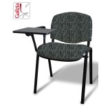 50N BT SEDIA FISSA  RIVESTITA CON TELAIO IN ACCIAIO NERO CON TAVOLETTA E SCRITTOIO