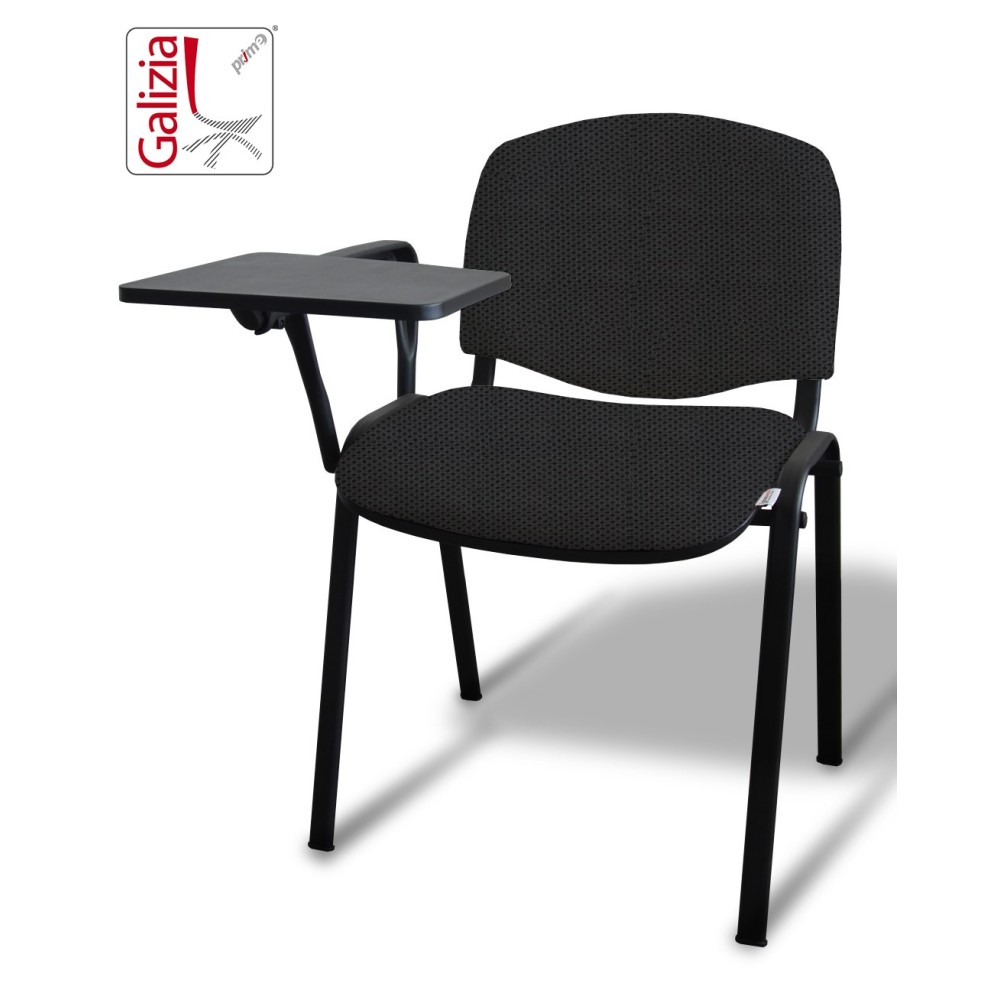 50N BT SEDIA FISSA  RIVESTITA CON TELAIO IN ACCIAIO NERO CON TAVOLETTA E SCRITTOIO