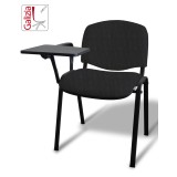 50N BT SEDIA FISSA  RIVESTITA CON TELAIO IN ACCIAIO NERO CON TAVOLETTA E SCRITTOIO