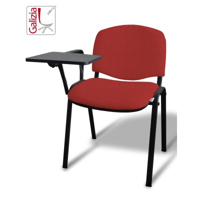 50N BT SEDIA FISSA  RIVESTITA CON TELAIO IN ACCIAIO NERO CON TAVOLETTA E SCRITTOIO