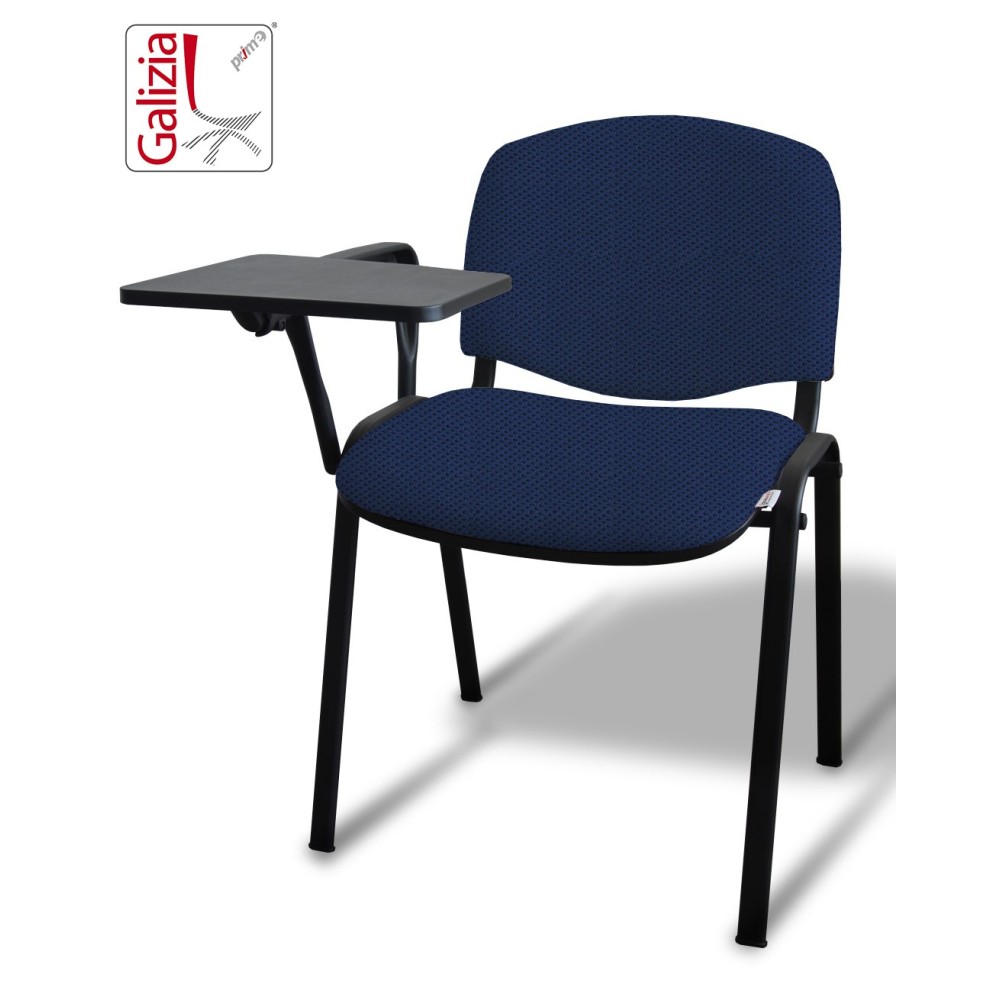 50N BT SEDIA FISSA  RIVESTITA CON TELAIO IN ACCIAIO NERO CON TAVOLETTA E SCRITTOIO