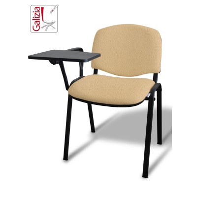 50N BT SEDIA FISSA  RIVESTITA CON TELAIO IN ACCIAIO NERO CON TAVOLETTA E SCRITTOIO