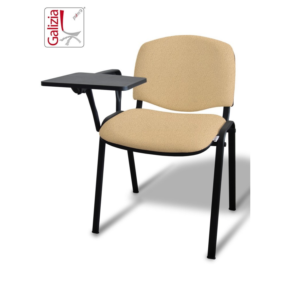 50N BT SEDIA FISSA  RIVESTITA CON TELAIO IN ACCIAIO NERO CON TAVOLETTA E SCRITTOIO