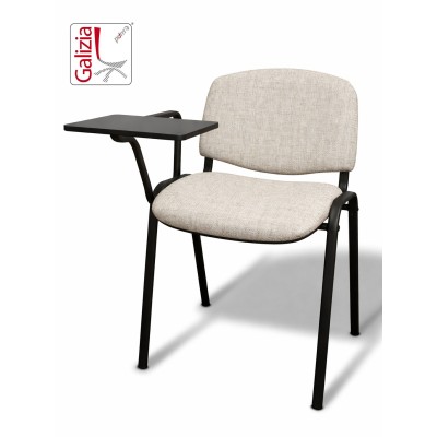 50N BT SEDIA FISSA  RIVESTITA CON TELAIO IN ACCIAIO NERO CON TAVOLETTA E SCRITTOIO