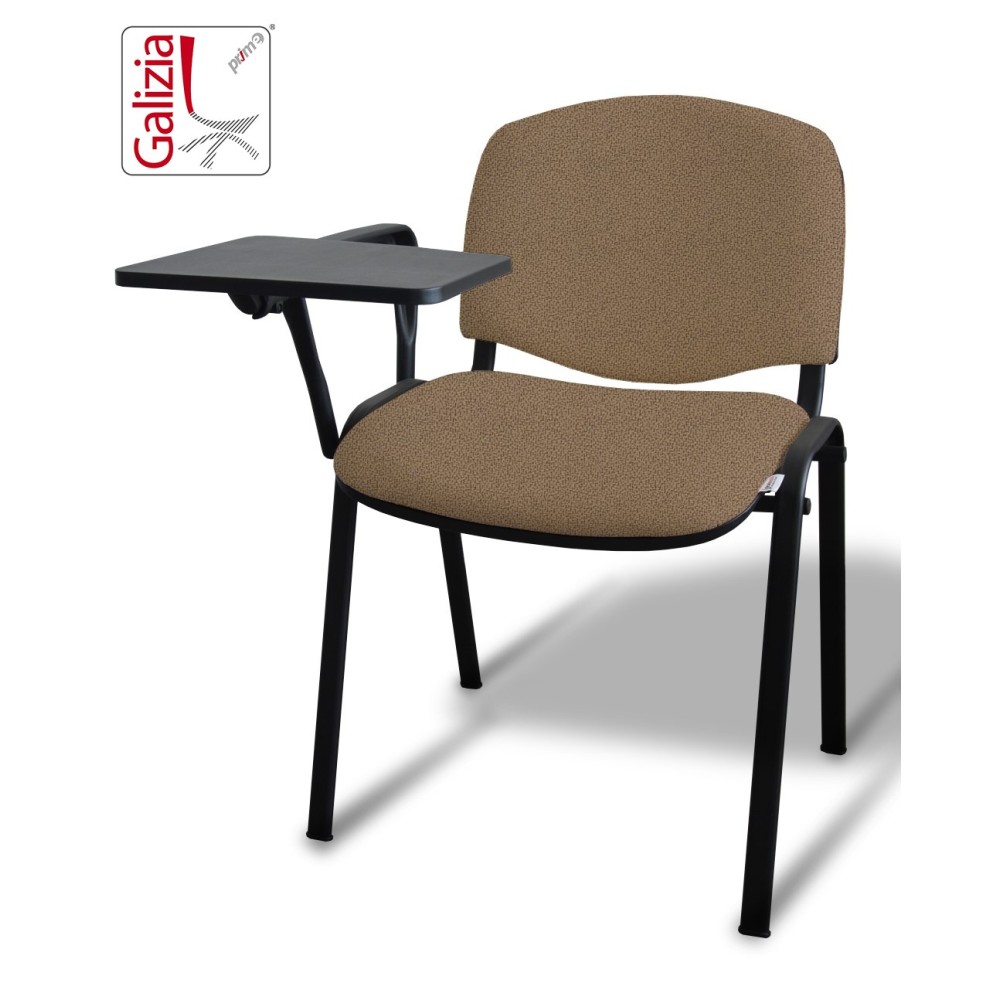 50N BT SEDIA FISSA  RIVESTITA CON TELAIO IN ACCIAIO NERO CON TAVOLETTA E SCRITTOIO