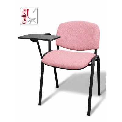 50N BT SEDIA FISSA  RIVESTITA CON TELAIO IN ACCIAIO NERO CON TAVOLETTA E SCRITTOIO