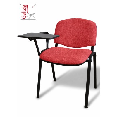 50N BT SEDIA FISSA  RIVESTITA CON TELAIO IN ACCIAIO NERO CON TAVOLETTA E SCRITTOIO