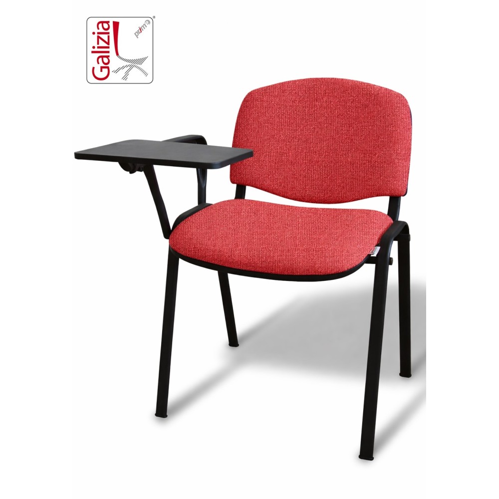 50N BT SEDIA FISSA  RIVESTITA CON TELAIO IN ACCIAIO NERO CON TAVOLETTA E SCRITTOIO