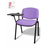 50N BT SEDIA FISSA  RIVESTITA CON TELAIO IN ACCIAIO NERO CON TAVOLETTA E SCRITTOIO