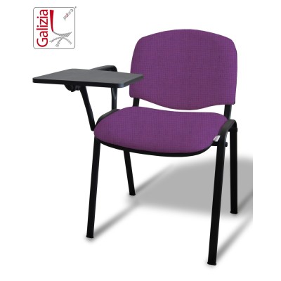 50N BT SEDIA FISSA  RIVESTITA CON TELAIO IN ACCIAIO NERO CON TAVOLETTA E SCRITTOIO