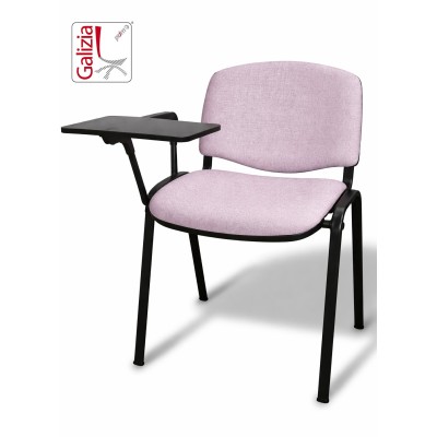 50N BT SEDIA FISSA  RIVESTITA CON TELAIO IN ACCIAIO NERO CON TAVOLETTA E SCRITTOIO