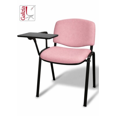 50N BT SEDIA FISSA  RIVESTITA CON TELAIO IN ACCIAIO NERO CON TAVOLETTA E SCRITTOIO