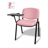 50N BT SEDIA FISSA  RIVESTITA CON TELAIO IN ACCIAIO NERO CON TAVOLETTA E SCRITTOIO