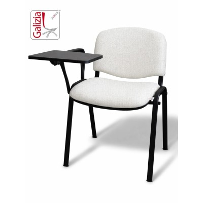 50N BT SEDIA FISSA  RIVESTITA CON TELAIO IN ACCIAIO NERO CON TAVOLETTA E SCRITTOIO