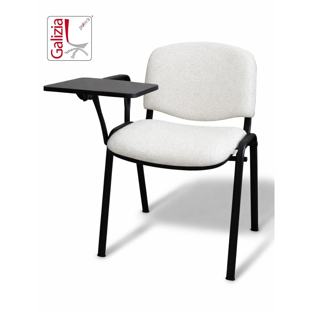 50N BT SEDIA FISSA  RIVESTITA CON TELAIO IN ACCIAIO NERO CON TAVOLETTA E SCRITTOIO