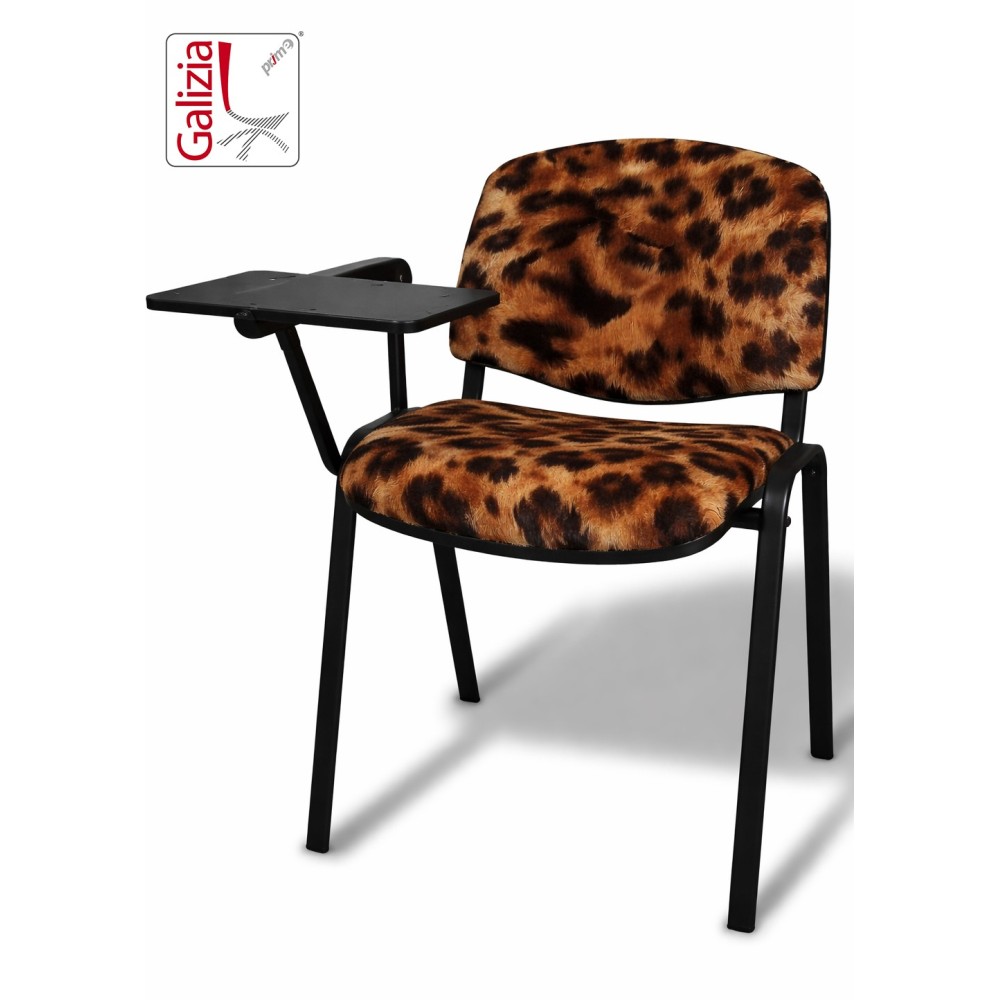 50N BT SEDIA FISSA  RIVESTITA CON TELAIO IN ACCIAIO NERO CON TAVOLETTA E SCRITTOIO