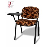 50N BT SEDIA FISSA  RIVESTITA CON TELAIO IN ACCIAIO NERO CON TAVOLETTA E SCRITTOIO