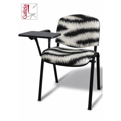 50N BT SEDIA FISSA  RIVESTITA CON TELAIO IN ACCIAIO NERO CON TAVOLETTA E SCRITTOIO