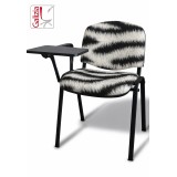 50N BT SEDIA FISSA  RIVESTITA CON TELAIO IN ACCIAIO NERO CON TAVOLETTA E SCRITTOIO