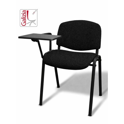 50N BT SEDIA FISSA  RIVESTITA CON TELAIO IN ACCIAIO NERO CON TAVOLETTA E SCRITTOIO