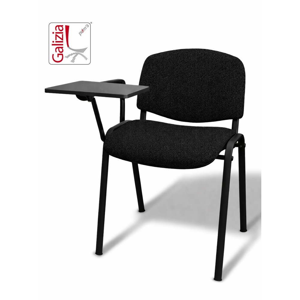 50N BT SEDIA FISSA  RIVESTITA CON TELAIO IN ACCIAIO NERO CON TAVOLETTA E SCRITTOIO