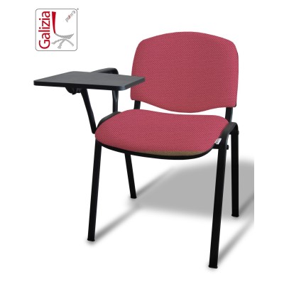 50N BT SEDIA FISSA  RIVESTITA CON TELAIO IN ACCIAIO NERO CON TAVOLETTA E SCRITTOIO