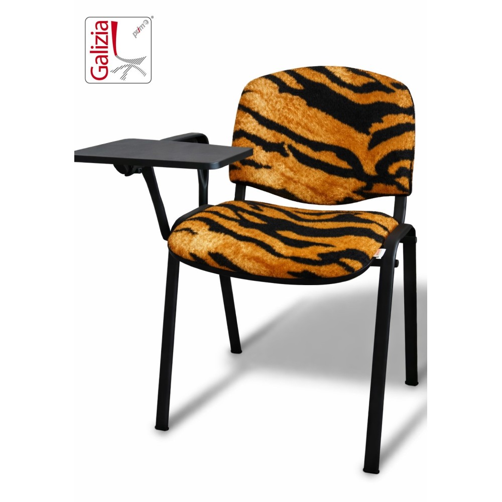 50N BT SEDIA FISSA  RIVESTITA CON TELAIO IN ACCIAIO NERO CON TAVOLETTA E SCRITTOIO