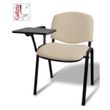 50N BT SEDIA FISSA  RIVESTITA CON TELAIO IN ACCIAIO NERO CON TAVOLETTA E SCRITTOIO