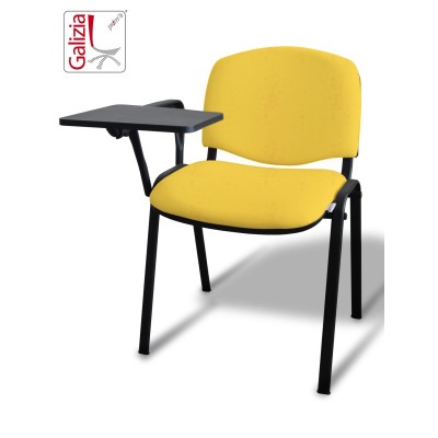 50N BT SEDIA FISSA  RIVESTITA CON TELAIO IN ACCIAIO NERO CON TAVOLETTA E SCRITTOIO