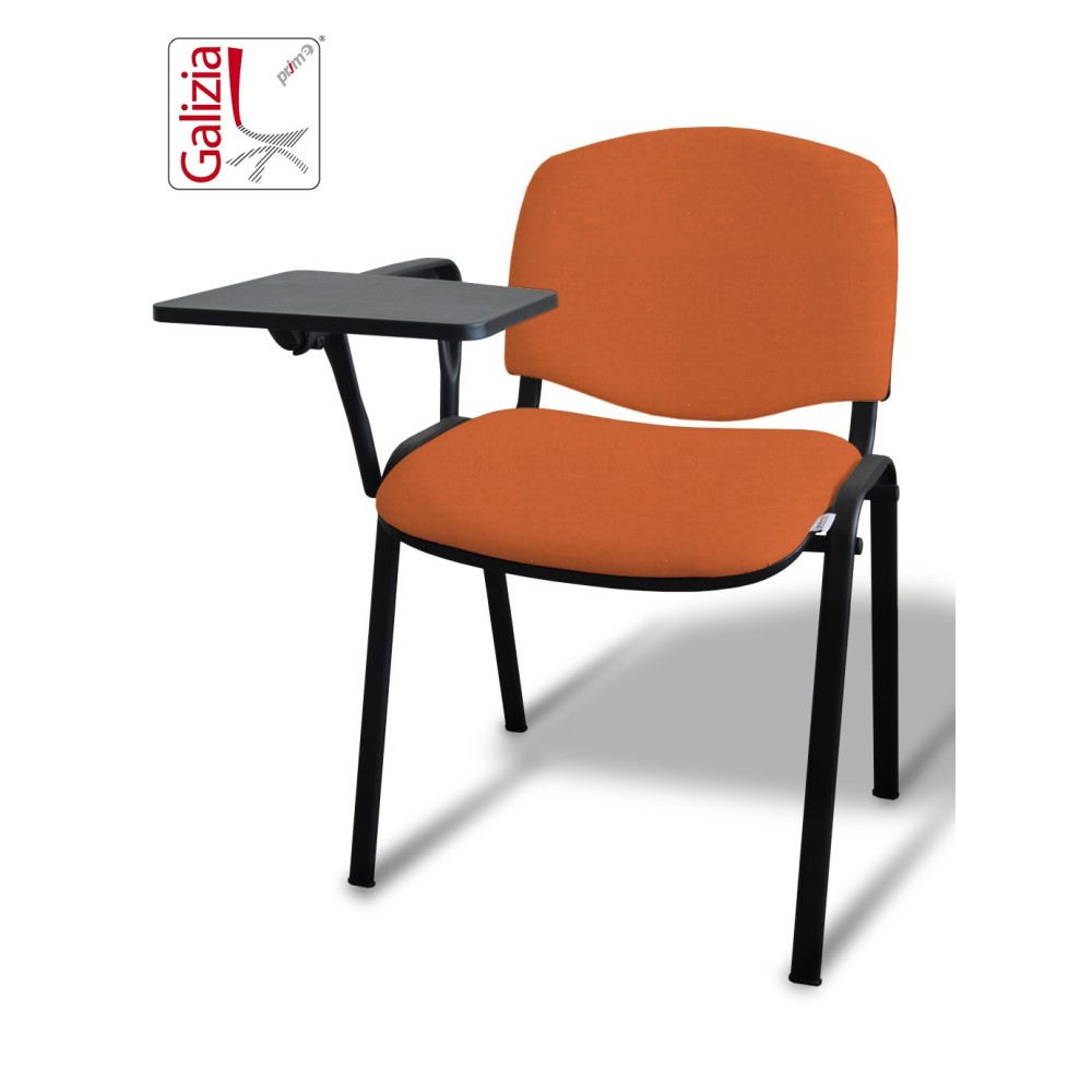 50N BT SEDIA FISSA  RIVESTITA CON TELAIO IN ACCIAIO NERO CON TAVOLETTA E SCRITTOIO