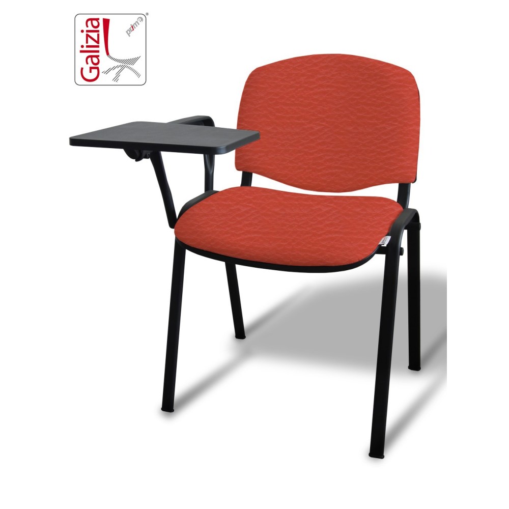 50N BT SEDIA FISSA  RIVESTITA CON TELAIO IN ACCIAIO NERO CON TAVOLETTA E SCRITTOIO