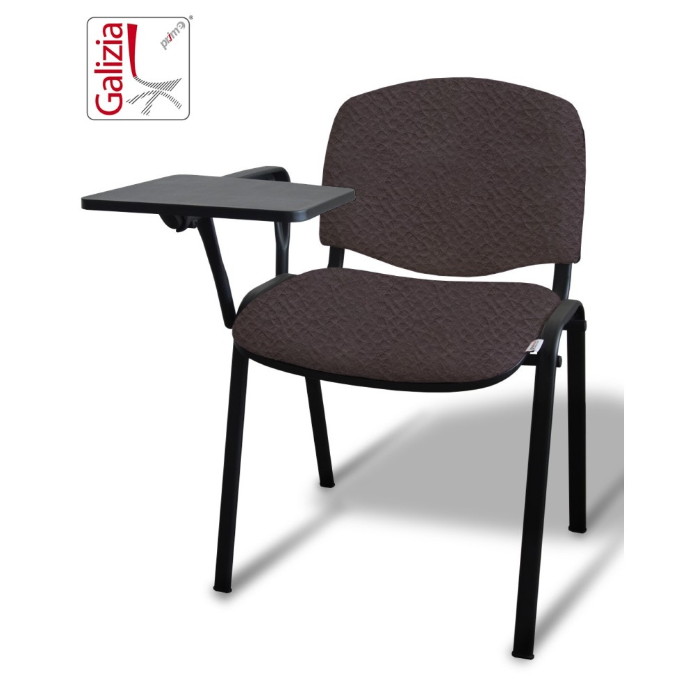 50N BT SEDIA FISSA  RIVESTITA CON TELAIO IN ACCIAIO NERO CON TAVOLETTA E SCRITTOIO