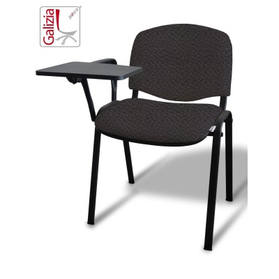 50N BT SEDIA FISSA  RIVESTITA CON TELAIO IN ACCIAIO NERO CON TAVOLETTA E SCRITTOIO