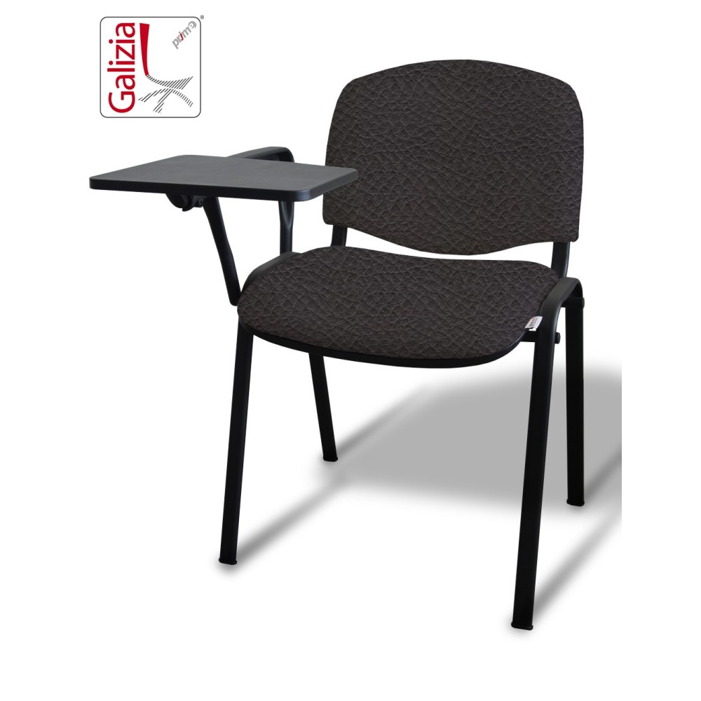 50N BT SEDIA FISSA  RIVESTITA CON TELAIO IN ACCIAIO NERO CON TAVOLETTA E SCRITTOIO