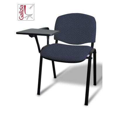 50N BT SEDIA FISSA  RIVESTITA CON TELAIO IN ACCIAIO NERO CON TAVOLETTA E SCRITTOIO