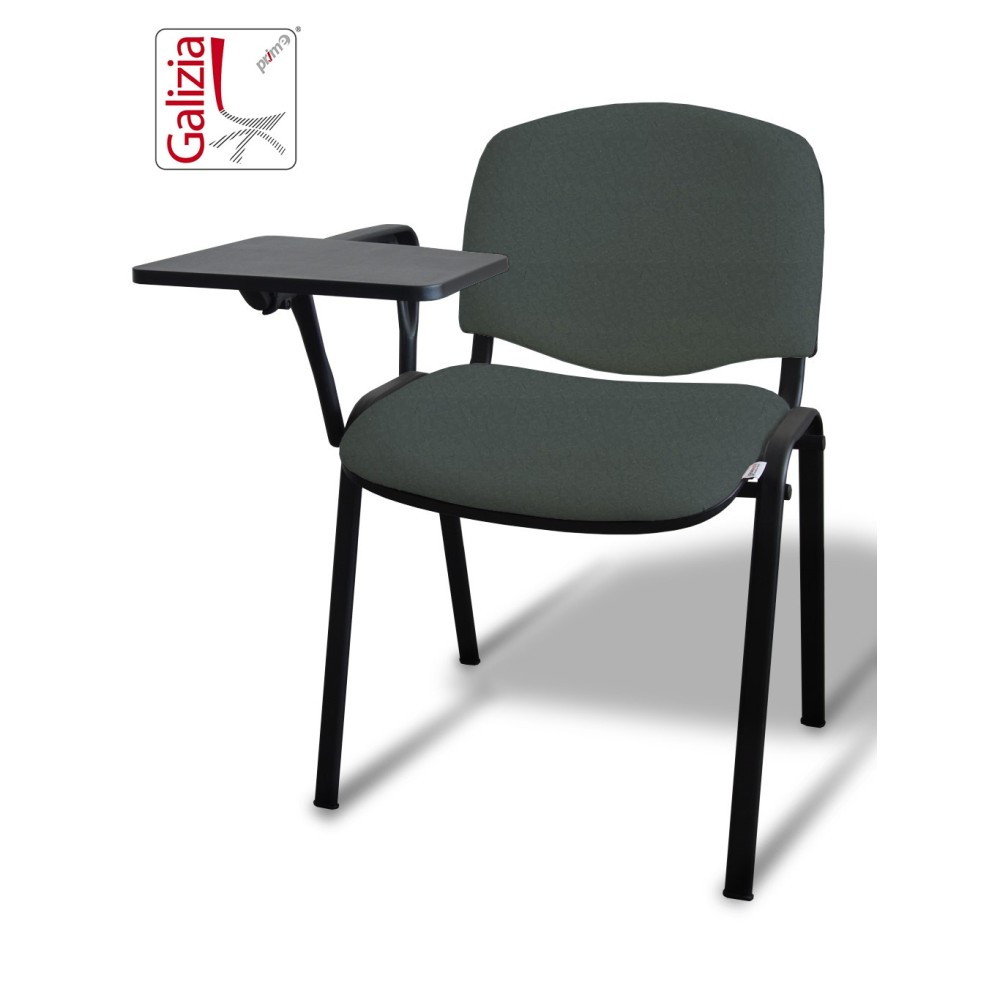 50N BT SEDIA FISSA  RIVESTITA CON TELAIO IN ACCIAIO NERO CON TAVOLETTA E SCRITTOIO