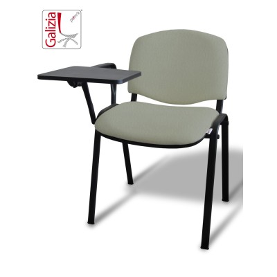 50N BT SEDIA FISSA  RIVESTITA CON TELAIO IN ACCIAIO NERO CON TAVOLETTA E SCRITTOIO