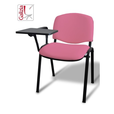 50N BT SEDIA FISSA  RIVESTITA CON TELAIO IN ACCIAIO NERO CON TAVOLETTA E SCRITTOIO