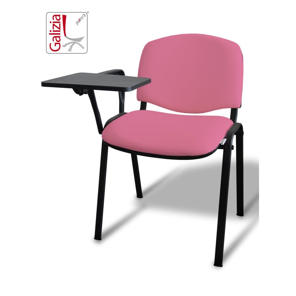 50N BT SEDIA FISSA  RIVESTITA CON TELAIO IN ACCIAIO NERO CON TAVOLETTA E SCRITTOIO