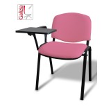 50N BT SEDIA FISSA  RIVESTITA CON TELAIO IN ACCIAIO NERO CON TAVOLETTA E SCRITTOIO