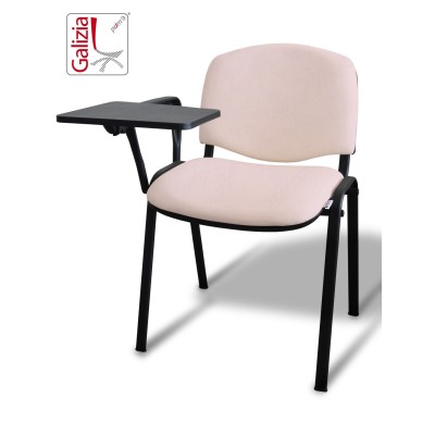 50N BT SEDIA FISSA  RIVESTITA CON TELAIO IN ACCIAIO NERO CON TAVOLETTA E SCRITTOIO