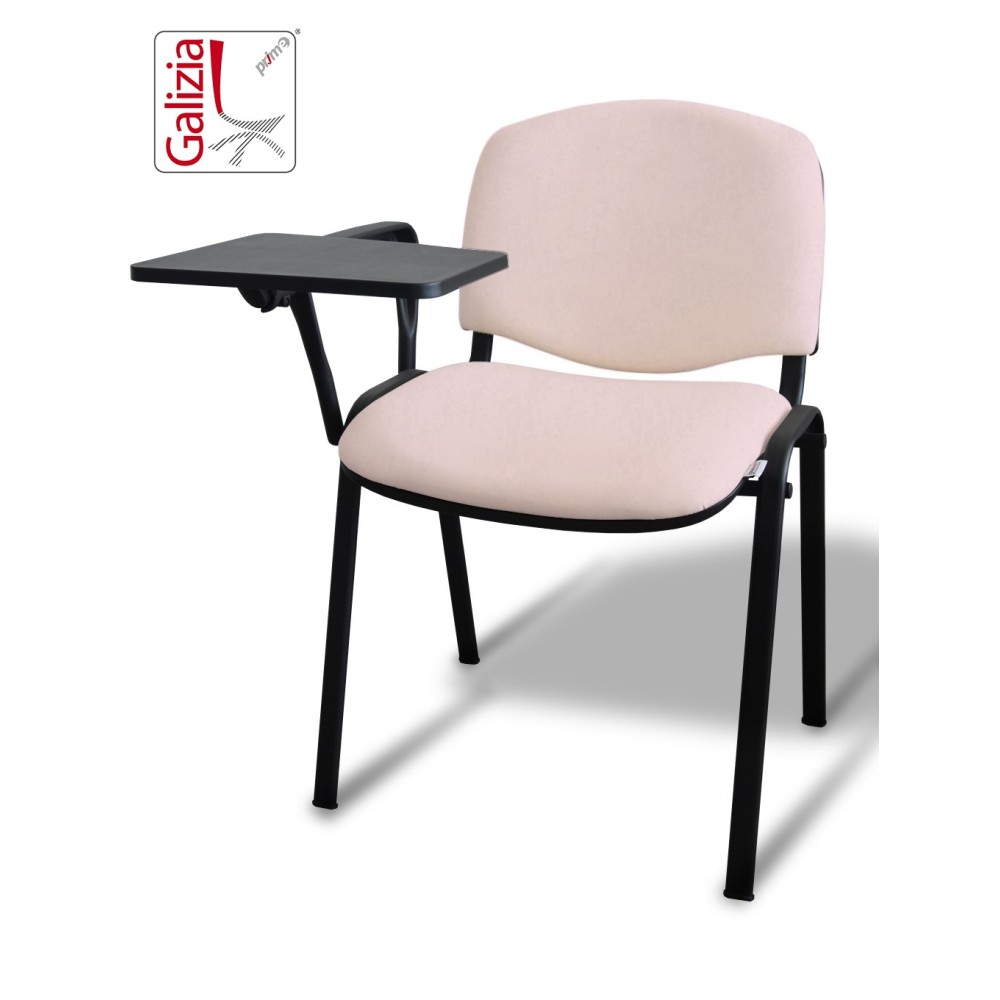 50N BT SEDIA FISSA  RIVESTITA CON TELAIO IN ACCIAIO NERO CON TAVOLETTA E SCRITTOIO