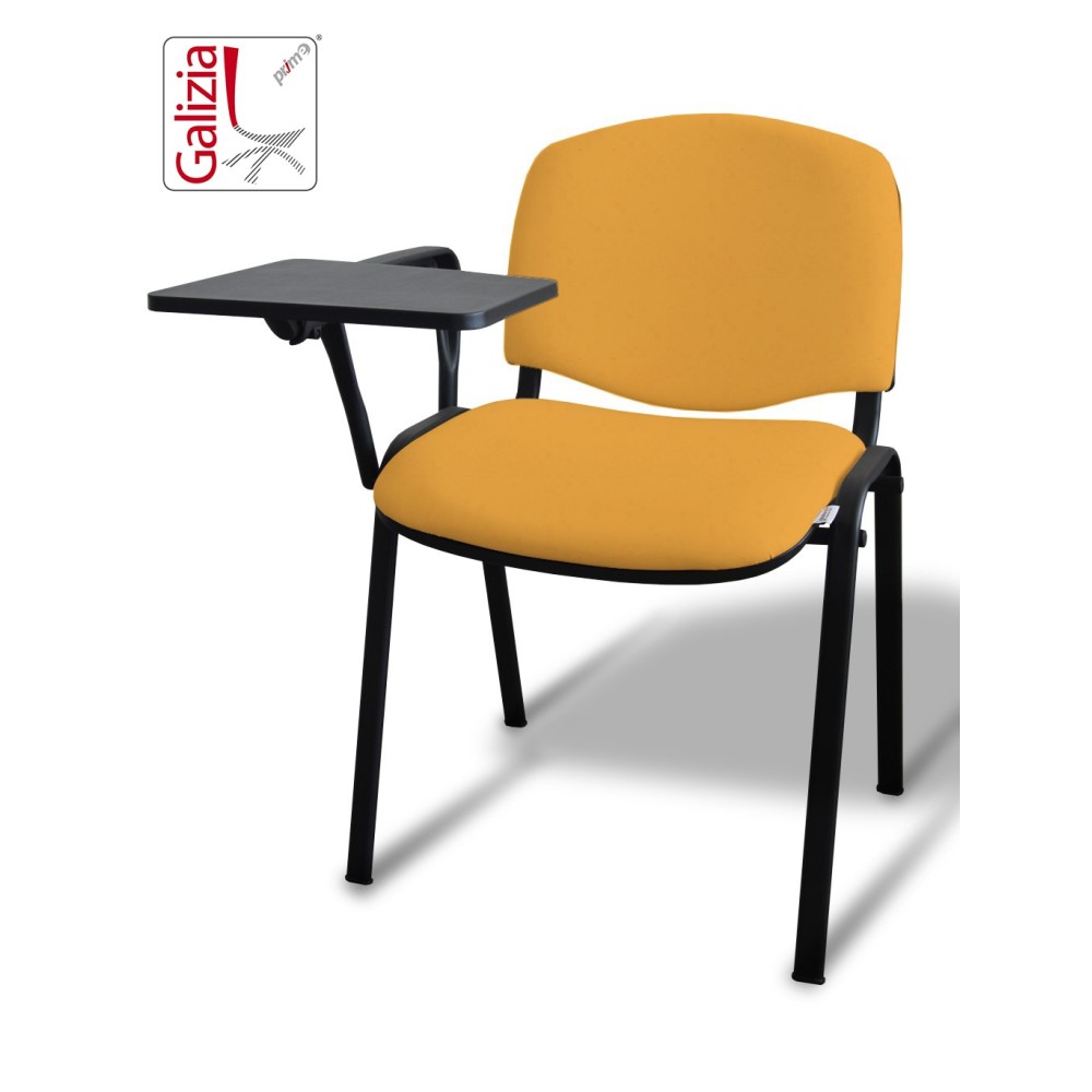 50N BT SEDIA FISSA  RIVESTITA CON TELAIO IN ACCIAIO NERO CON TAVOLETTA E SCRITTOIO